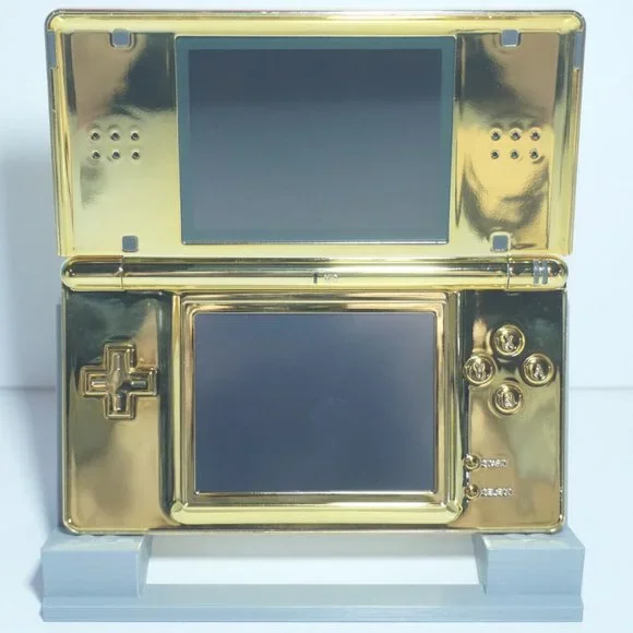 Nintendo DS Lite Shiny Glossy Metallic 24K Gold Handheld Game System w/ Charger - Picture 3 of 9